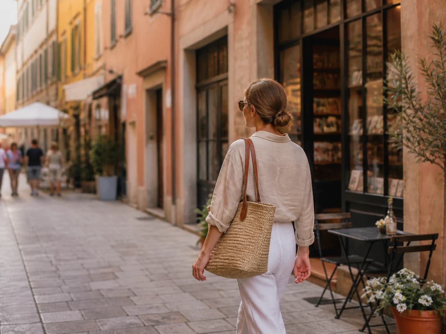 Una persona in una strada italiana di quartiere