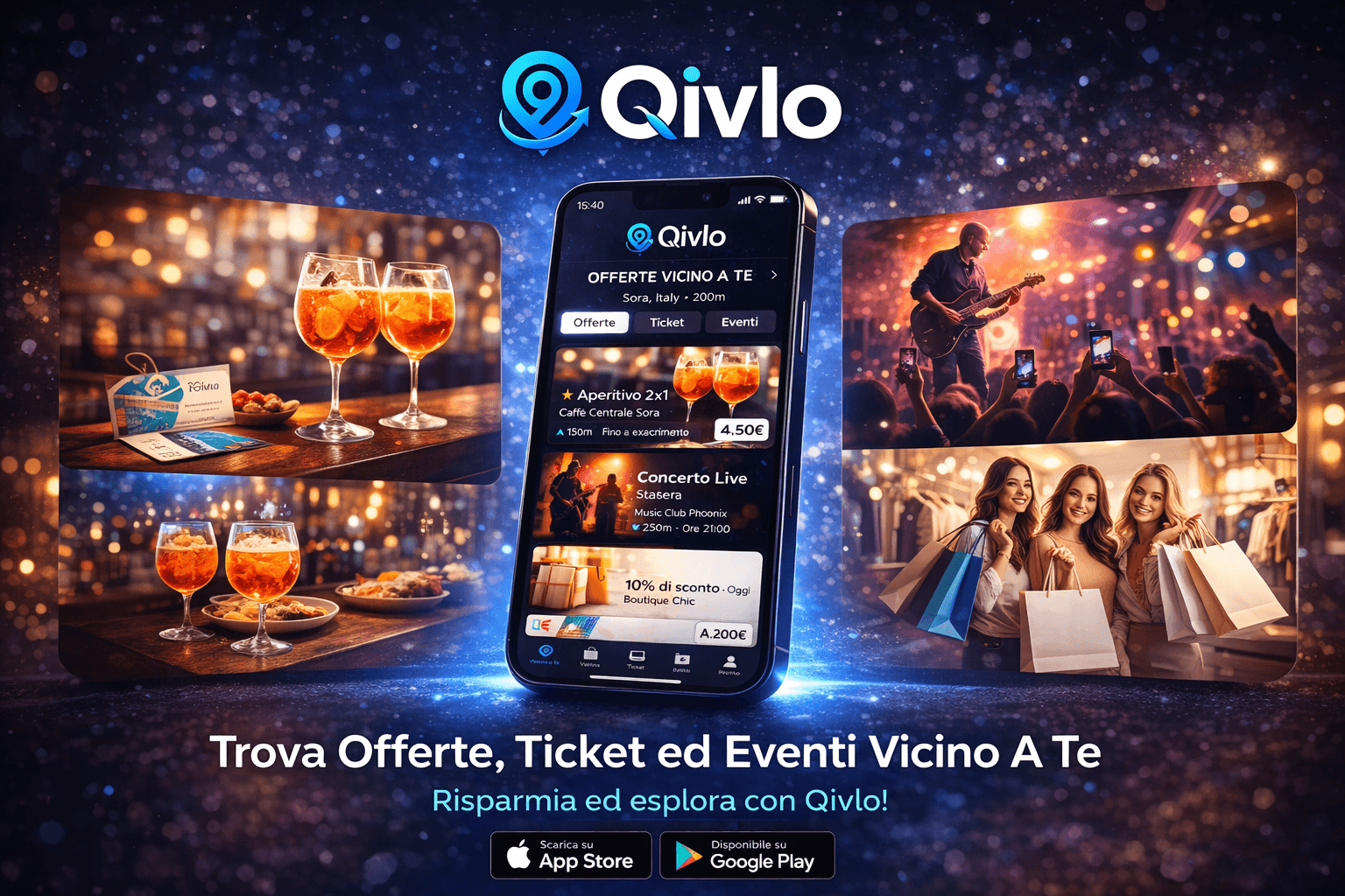 Schermate Qivlo su dispositivo mobile